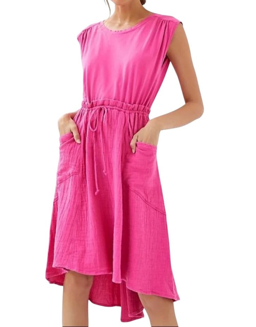 Anthropologie x Daily Practice Pink Everyday Cotton Tee Dress